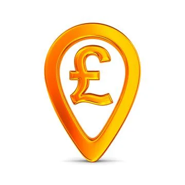 Orange pointer marker on white background. Isolated 3D illustration イラスト素材