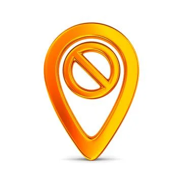 Orange pointer marker on white background. Isolated 3D illustration Stock Illustration