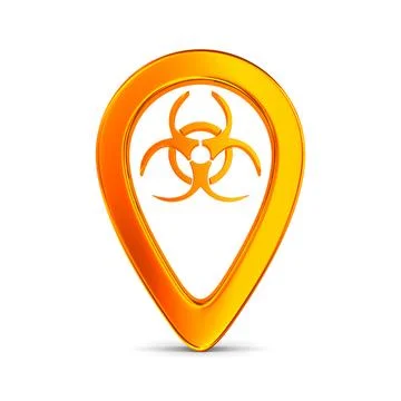 Orange pointer marker on white background. Isolated 3D illustration Stock Illustration