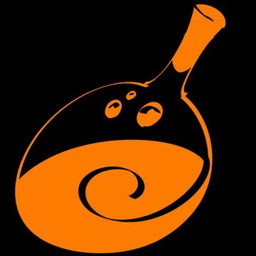 Orange Poison Potion Bottle on Black Halloween Background Stock Illustration