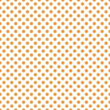 Orange polka dot pattern vector. Orange on white. Polka dots texture. Stock Illustration