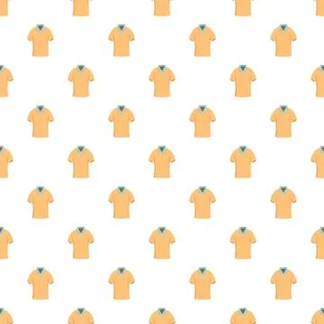 Orange polo shirt pattern with light blue collars Stock Illustration
