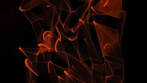 Orange polygons digital flames worms background Stock Footage 109225359