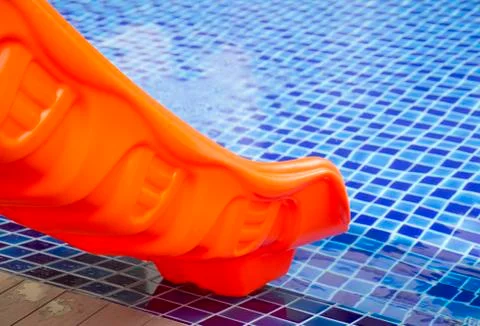 Orange pool slider Stock Photos
