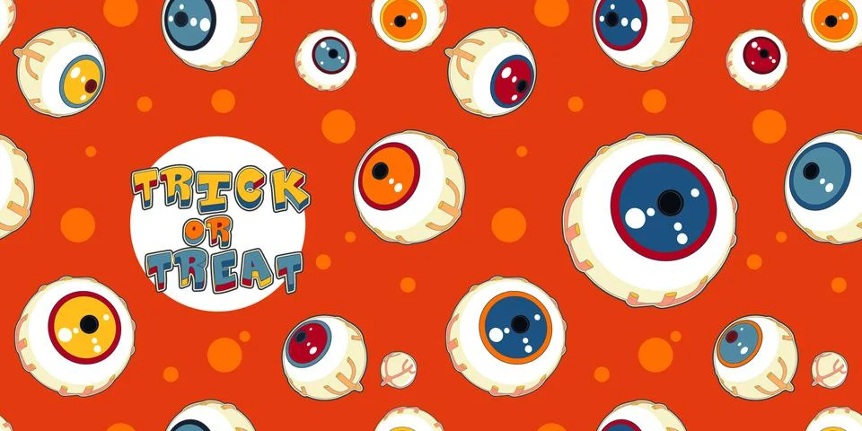 Orange Pop Art seamless pattern of Halloween Stock Illustration