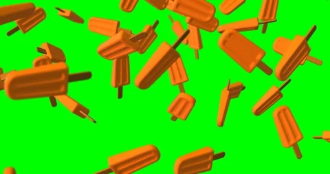 Orange popsicle falling slow motion Stock Footage 109558464