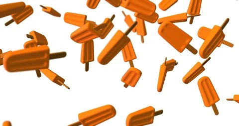 Orange popsicle falling slow motion Stock-Footage 109558771