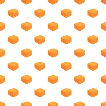 Orange porous sponge cube objects repeating pattern background Illustrazione stock