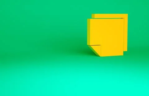 Orange Post note stickers icon isolated on green background. Sticky tapes wit Stock Illustration