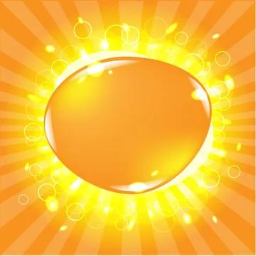 Orange poster with speech bubble Stock Illustration