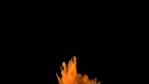 Orange powder dust explosion. Slow motion movement of dust remains Stock Footage 122515228