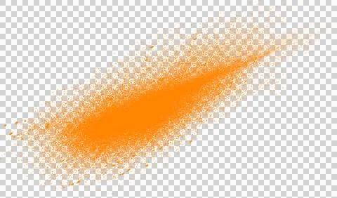 Orange Powder Dust Trail Explosion Isolated on Transparent Background PNG Stock Illustration