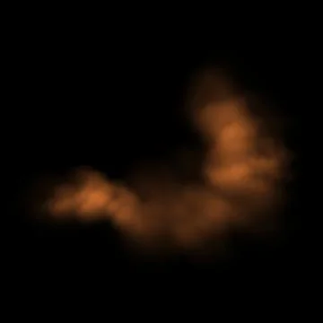 Orange powder explosion on black background. Colored powder cloud. Colorful.. Illustrazione stock