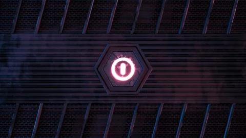 Orange Power Button 3d Render Shot 1 Ilustração Stock