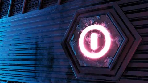 Orange Power Button 3d Render Shot 3 Stock Illustration