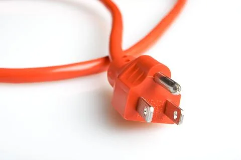 Orange power plug Stock Photos