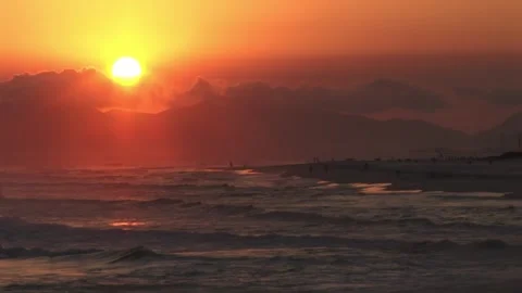 Orange powerful sun Stock Footage 315594082