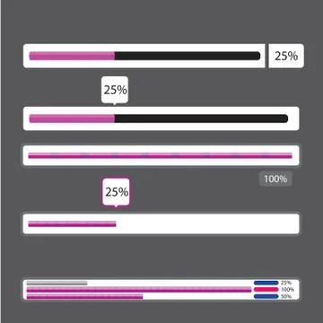 Orange preloaders and progress loading bars Illustrazione stock
