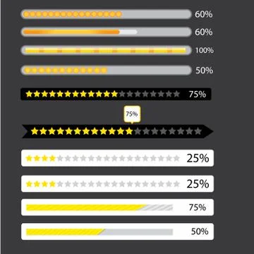 Orange preloaders and progress loading bars Illustrazione stock