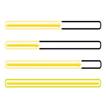 Orange preloaders and progress loading bars Stock Illustration