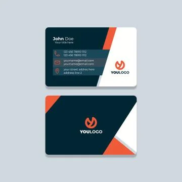 Orange Print Business Card Design For Corporate Company Stock Illustration