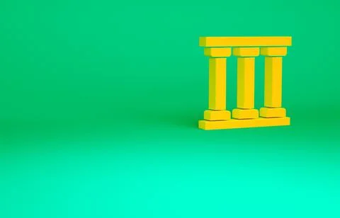 Orange Prison window icon isolated on green background. Minimalism concept. 3 Stock Illustration