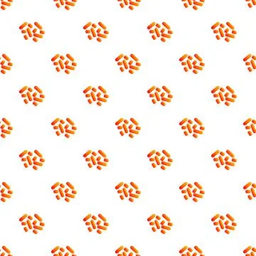 Orange probiotics bacteria pattern for gut health イラスト素材