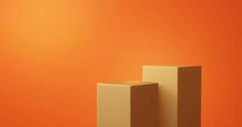 Orange product background stand or podium pedestal on empty display. Stock Footage 154165319