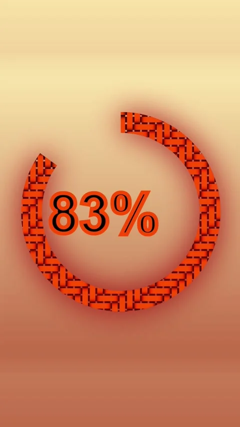 Orange progress bar showing percentage with brick texture. Progress bar loa.. Stock Footage 345718716