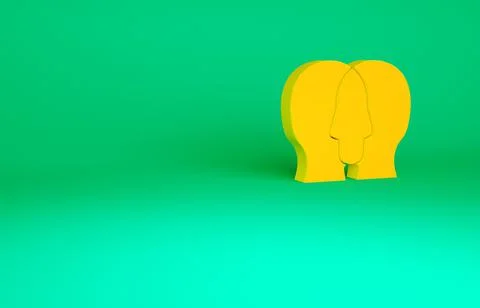Orange Project team base icon isolated on green background. Business analysis 스톡 일러스트