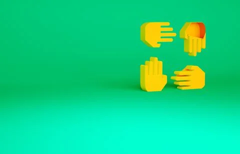 Orange Project team base icon isolated on green background. Business analysis Illustrazione stock