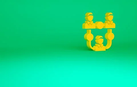 Orange Project team base icon isolated on green background. Business analysis Stock Illustration