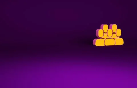 Orange Project team base icon isolated on purple background. Business analysi 스톡 일러스트