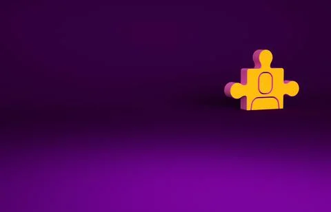 Orange Project team base icon isolated on purple background. Business analysi Illustrazione stock