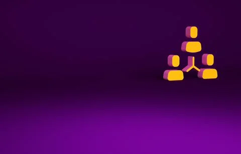 Orange Project team base icon isolated on purple background. Business analysi Stock Illustration