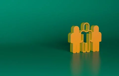Orange Project team base icon isolated on green background. Business analysis Illustrazione stock