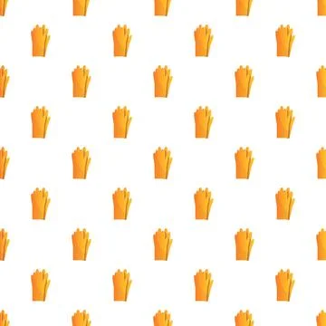 Orange protective safety gloves seamless pattern background Illustrazione stock