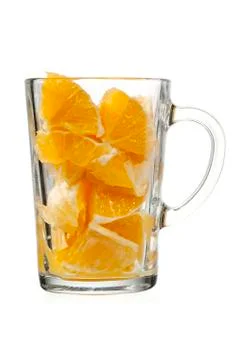 Orange pulp in glass Stock Photos