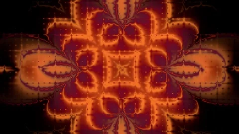 Orange Pulsing 3D Mandala Seamless Loop Stock Footage 339449167