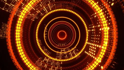 Orange Pulsing LED Tunnel Background VJ Loop in 4K Stock Footage 337926654