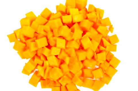 Orange pumpkin blocks on white background Stock Photos