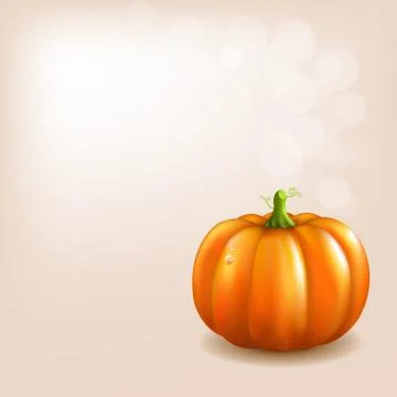 Orange pumpkin with bokeh Stock Illustration