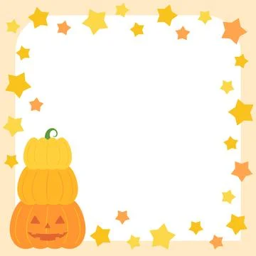 Orange pumpkin frame 1 Stock Illustration