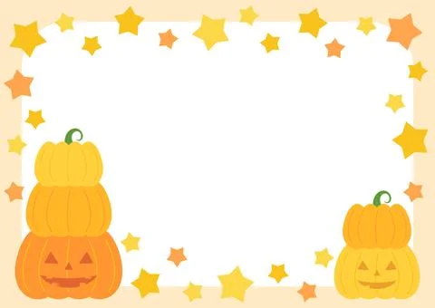 Orange pumpkin frame 2 Stock Illustration