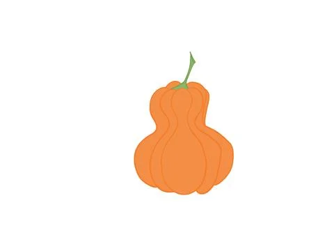 Orange pumpkin icon on white background Stock Illustration