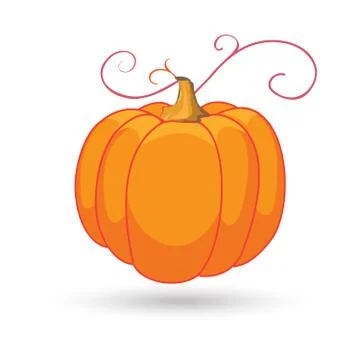 Orange pumpkin isolated icon vector Autumn Thanksgiving Stock Illustration