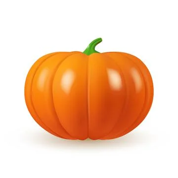 Orange pumpkin isolated on white background. 3d vector realistic illustration of Illustrazione stock