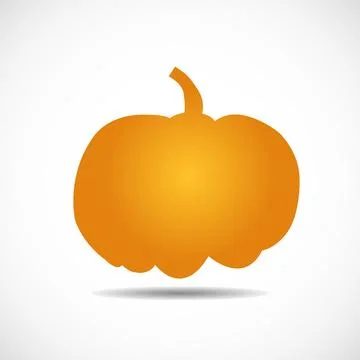 Orange pumpkin isolated on white background. Halloween illustration sign. Vector Stock Illustration