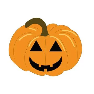 Orange pumpkin Jack on white background, isolate. Stock Illustration