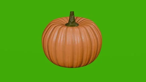 An orange pumpkin rotates on a green screen. Stock Footage 279079532